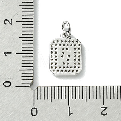 Rack Plating Brass Micro Pave Clear Cubic Zirconia Charms KK-G501-01N-P-1