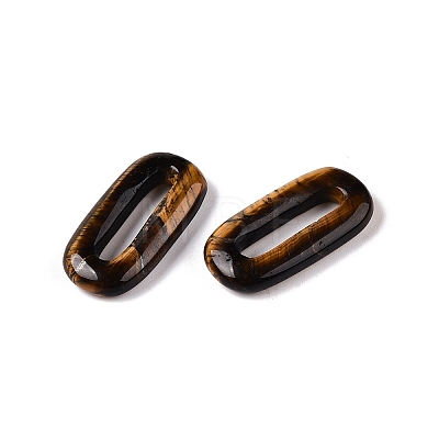 Natural Tiger Eye Oval Pendants G-N342-105N-1