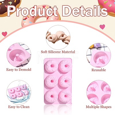 2Pcs 2 Colors Donut Baking Silicone Molds ST-CJ0043-081-1