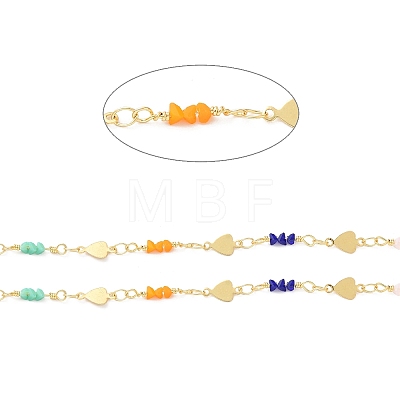 Handmade Brass Heart Link Chains CHC-M024-27G-1