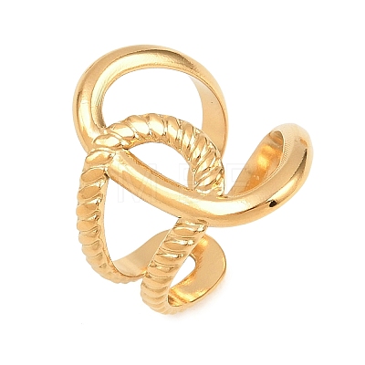 304 Stainless Steel Cuff Open Rings for Women RJEW-C161-01C-G-1