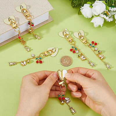 6Pcs 12 Styles Alloy Enamel Pendant Decorations HJEW-DC00161-1