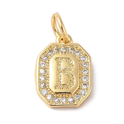 Real 18K Gold Plated Brass Micro Pave Clear Cubic Zirconia Pendants KK-L216-002G-B-1