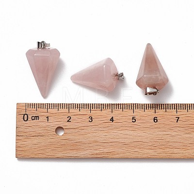Cone/Spike/Pendulum Natural Rose Quartz Stone Pendants X-G-R278-82-1