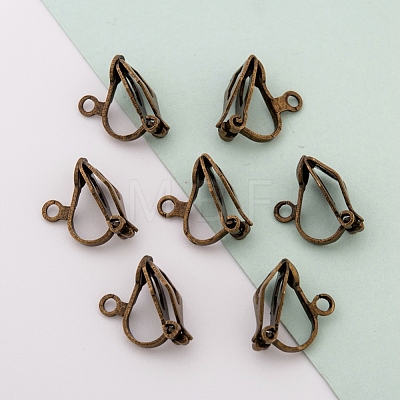 Brass Clip-on Earring Findings EC109-NFAB-1