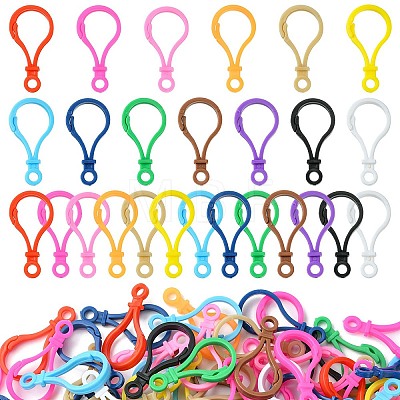 Opaque Solid Color Bulb Shaped Plastic Push Gate Snap Keychain Clasp Findings KY-YW0001-55-1