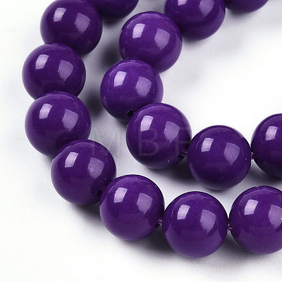 Natural Lepidolite/Purple Mica Stone Beads Strands G-T140-8mm-06-1