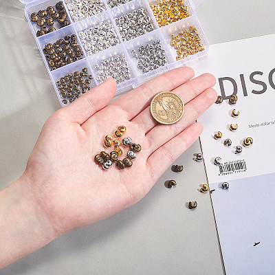Brass Crimp Beads Covers KK-CJ0001-13-1