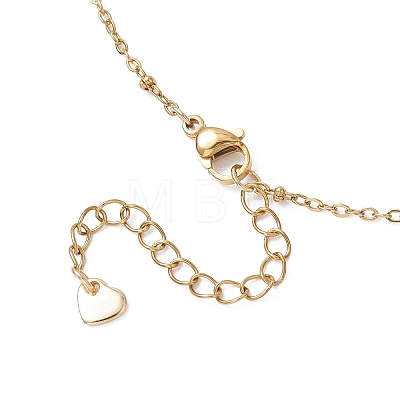 Natural Pearl Rice Beaded Pendant 304 Stainless Steel Satellite Chain Necklaces for Women NJEW-JN05782-1