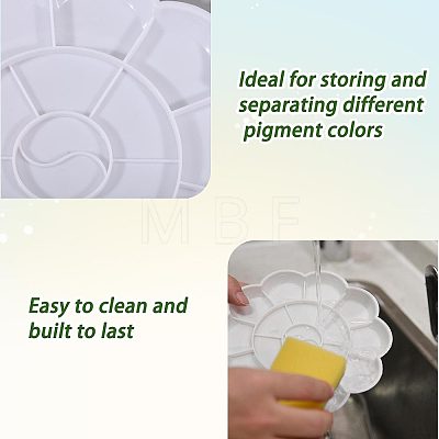 10Pcs Flower Plastic Artist Painting Palette AJEW-GL0003-39-1