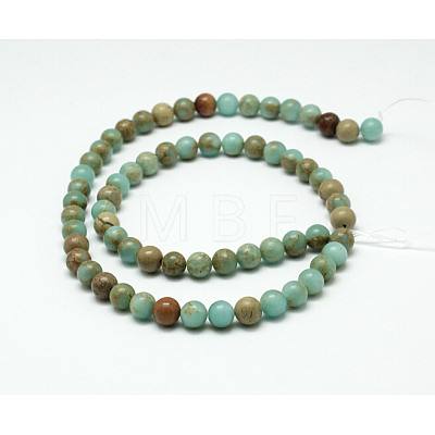 Round Synthetic Aqua Terra Jasper Beads Strands G-N0160-04-4mm-1