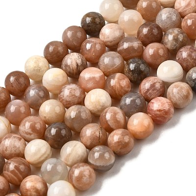 Round Natural Multi-Moonstone Beads Strands G-I176-09-10mm-1