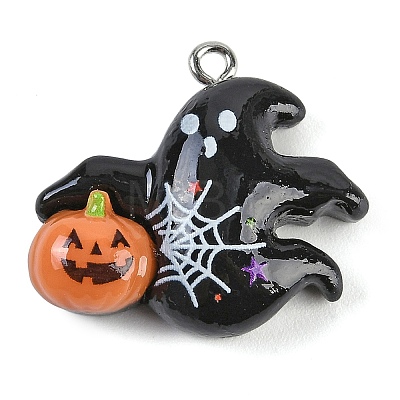 Halloween Theme Resin Pendants RESI-M046-01K-01-1