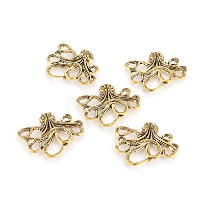 Tibetan Style Alloy Octopus Cabochons TIBEP-A15656-AG-RS-1