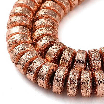 Electroplated Natural Lava Rock Beads Strands G-I360-A04-03-1