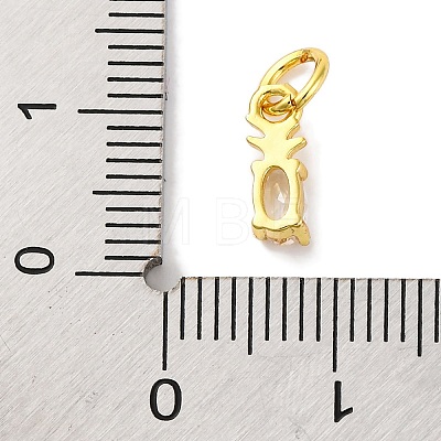 Rack Plating Brass Micro Pave Cubic Zirconia Charms KK-F881-03G-04-1