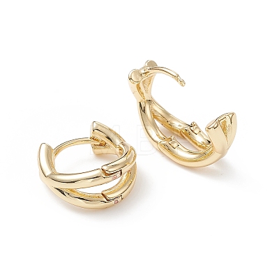 Rack Plating Brass Criss Cross Hoop Earrings for Women EJEW-B014-15G-1