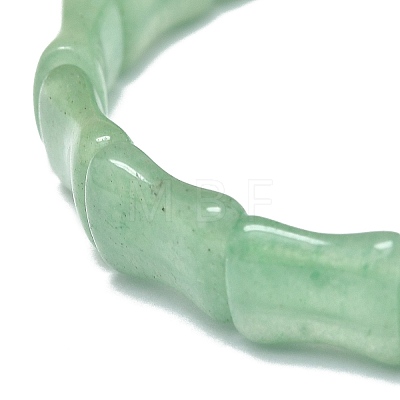 Natural Green Aventurine Rectangle Beaded Stretch Bracelet BJEW-E379-05D-1