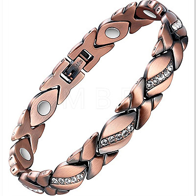 Alloy with Crystal Rhinestone Link Chain Bracelets FS-WG03E93-01-1