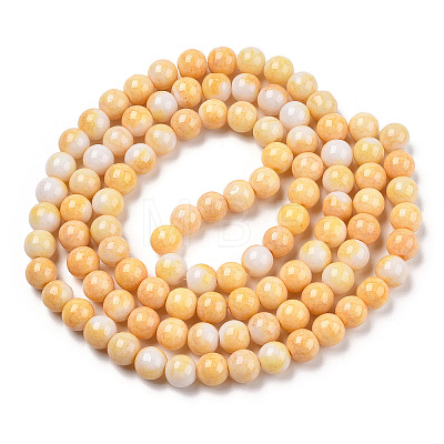 Opaque Crackle Glass Round Beads Strands GLAA-T031-01E-1