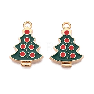 Christmas Theme Alloy Enamel Pendants ENAM-T020-10G-1