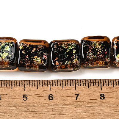 Handmade Dichroic Foil Glass Beads Strands DICH-U001-07F-1