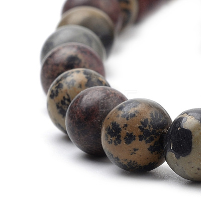Natural Dendritic Jasper Beads Strands G-S259-10-6mm-1