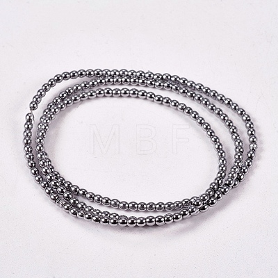 Electroplate Non-Magnetic Synthetic Hematite Beads Strands X-G-J169A-2mm-02-1