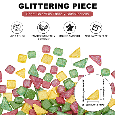 Glitter Glass Cabochons GLAA-FH0001-02A-1