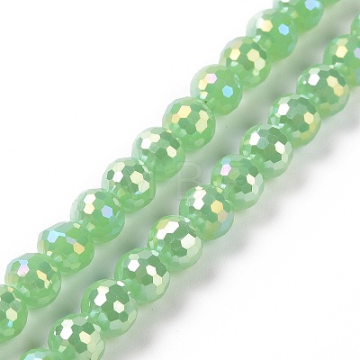 Electroplate Opaque Solid Color Glass Beads Strands X-GLAA-E036-10C-1