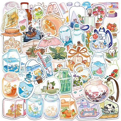 50Pcs PVC Waterproof Stickers PW-WG85A8C-01-1