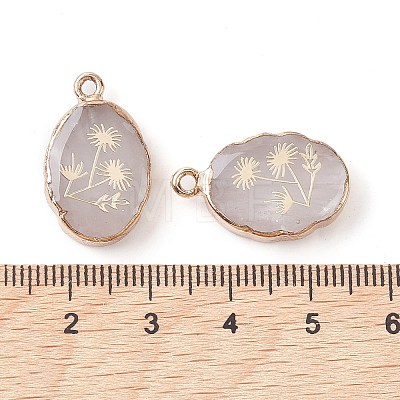 Natural Quartz Crystal Oval Pendants G-C102-07G-01-1