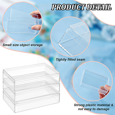 Rectangle Transparent Acrylic Storage Boxes CON-WH0092-50-1