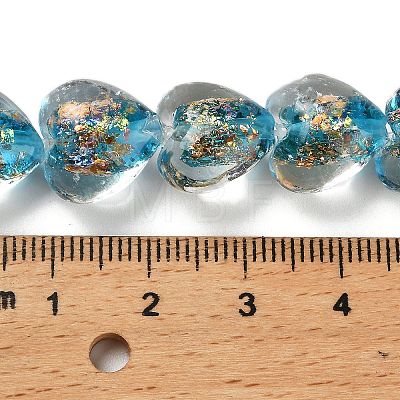 Handmade Dichroic Foil Glass Beads Strands DICH-U001-03F-1