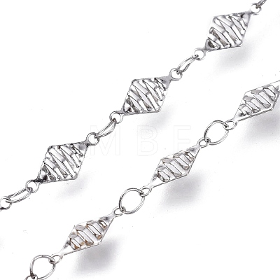 Tarnish Resistant 304 Stainless Steel Rhombus Link Chains CHS-P011-01P-1