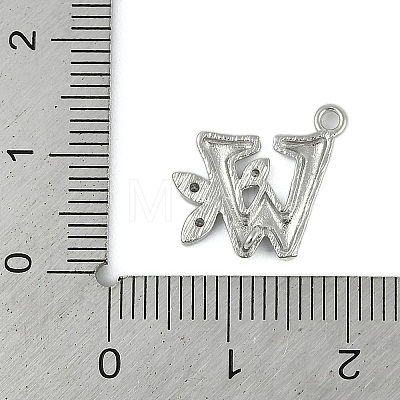 Brass Crystal Rhinestone Letter Links Connector Charms KK-S395-06P-W-1