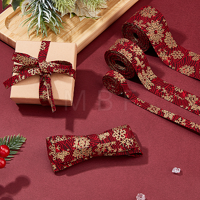 6M 3 Styles Christmas Double Face Printed Polyester Ribbons OCOR-FH0001-26A-1