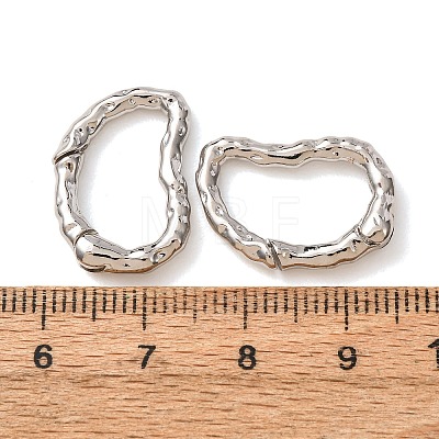 Hammered Brass Spring Gate Rings KK-CBA90BB-04P-1