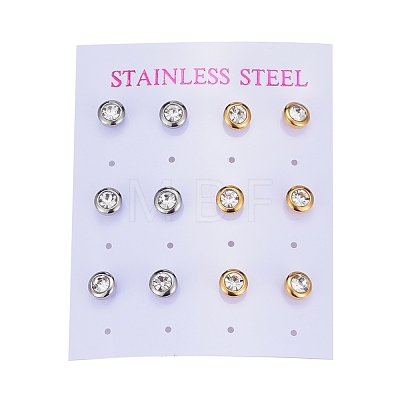 304 Stainless Steel Stud Earrings EJEW-L251-B01-1