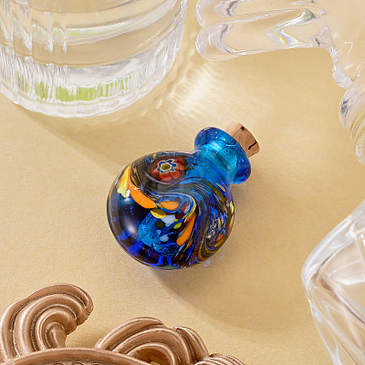 Handmade Lampwork Perfume Bottle Pendants LAMP-TADJ0001-05D-1