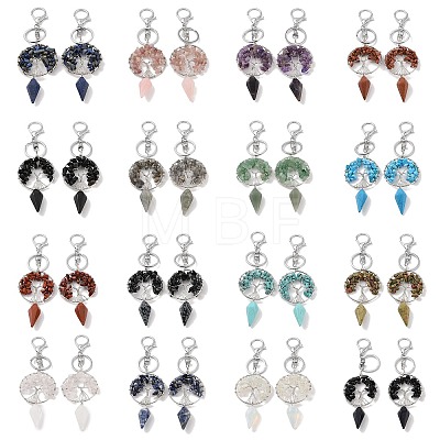 Natural & Synthetic Gemstone Keychain KEYC-K022-01P-1