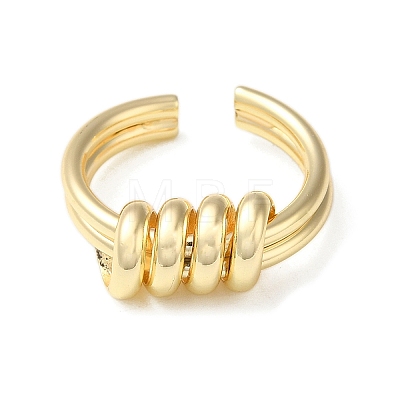 Brass Open Cuff Ring RJEW-C037-03G-1