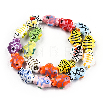 Handmade Porcelain Bead Strands X-PORC-N007-27-1