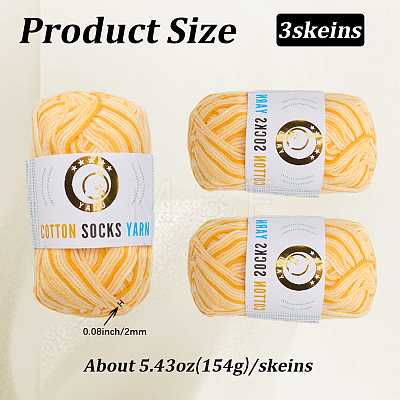 3 Skeins 3-Ply Cotton Yarn YCOR-DJ0001-06C-1