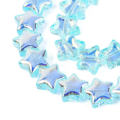 Electroplate Transparent Glass Beads Strands EGLA-N056-04A-B01-1