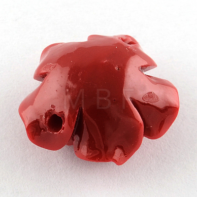 Dyed Flower Synthetical Coral Beads CORA-R011-30B-1
