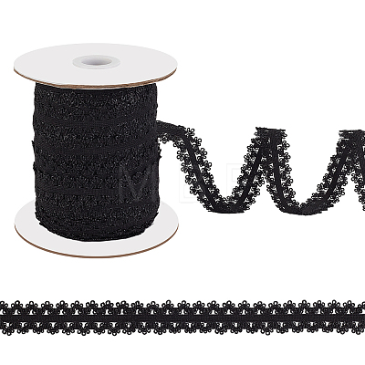 40M Nylon Elastic Double Edged Picot Lace Ribbons OCOR-WH0101-47A-1