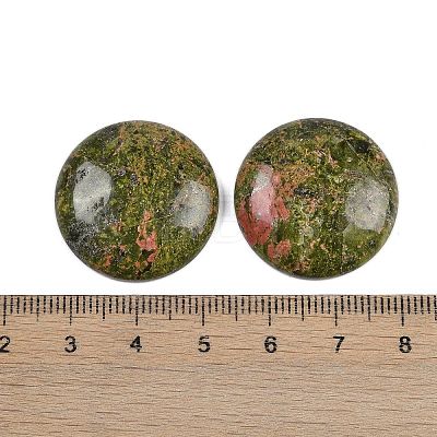 Natural Unakite Cabochons G-H1596-FR-25mm-09-1