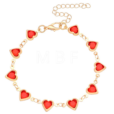 Brass Heart Link Bracelets WH-WGA7DD3-01-1