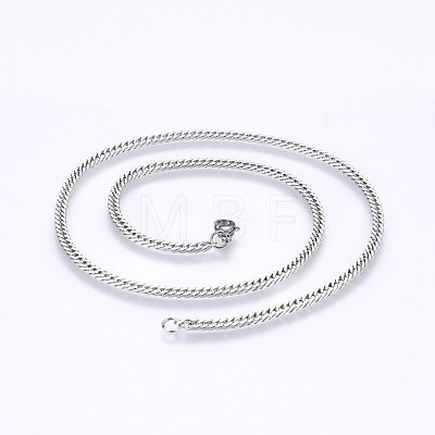 304 Stainless Steel Curb Chain Necklaces NJEW-P226-05P-01-1